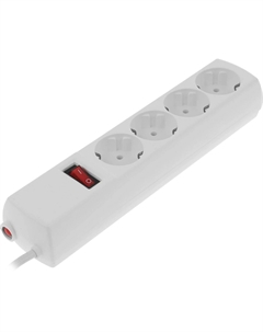 Сетевой фильтр, 4-розетки, 3 м, белый (00-00000387) Юнивольт