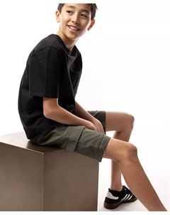 Большие детские грузовые шорты Harley Stretch Tech Fabric с мото-детализацией на резинке, зеленый Ring of fire