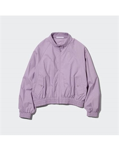 Хлопковая короткая куртка, 71 фиолетовый Uniqlo