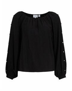 Блузка с серебряными пуговицами черный Vila