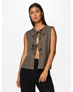 Жилет без рукавов с бантами каштановый Laredoute