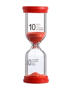 Песочные часы happy time, на 10 минут, 4 х 11 см, красные Nobrand