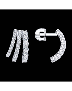 Серьги из белого золота с бриллиантами выращенными Sokolov