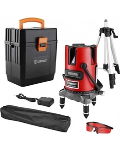 Уровень лазерный самовыравнивающийся DKLL02RB SET 4 (в кейсе, со штативом) Деко