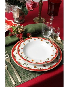 Тарелка суповая из фарфора с принтом Nostalgic Christmas Easy life