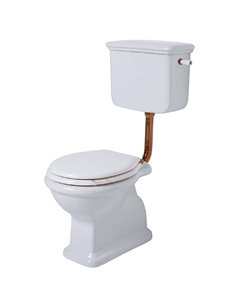 Унитаз напольный Arcade LA01bi со средним бачком, с боковой ручкой бронза, белый Simas