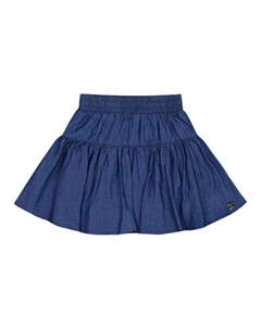 Детская юбка-шорты из шамбре для девочек - подростковый размер, синий Deux par deux
