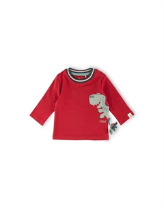 Рубашка с длинными рукавами Dino World, для малышей и малышей, красный Sigikid