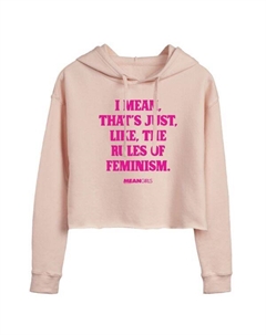 Короткий худи "Правила феминизма для крутых девчонок" Juniors, розовый Licensed character