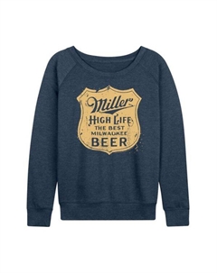 Женский легкий худи из френч-терри Miller High Life с винтажным гербом, индиго Licensed character