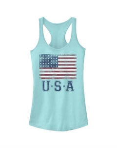 Классический женский топ с эффектом поношенности и принтом флага США, цвет cancun Unbranded