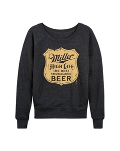 Женский легкий худи из френч-терри Miller High Life с винтажным гербом, серый Licensed character