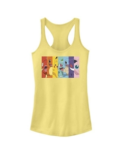 Майка-борцовка с радужными полосками и персонажами покемонов для юниоров, цвет banana Licensed character