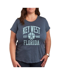 Футболка с принтом Key West в спортивном стиле, синий Unbranded