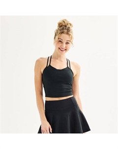 Майка-сетка с бретельками для юниоров, черный So