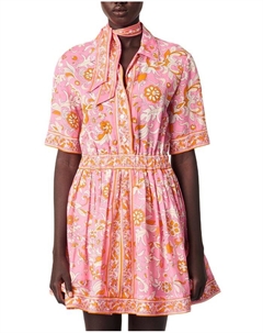 Короткое платье с узором и струящимся силуэтом, розовый Maje