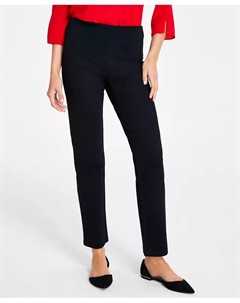Женские понте-стрейч брюки до щиколотки на резинке, черный Jm collection