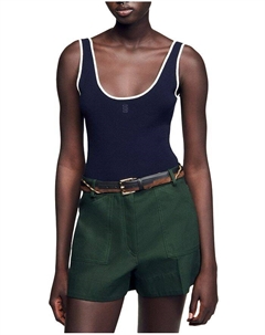 Двухцветный трикотажный боди, синий Sandro