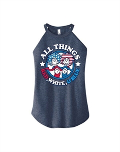 Майка-топ с принтом доктора Сьюза для подростков красного цвета, синий Licensed character