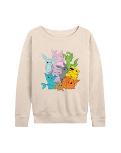 Женская толстовка с длинным рукавом Pokemon Eevolutions из френч-терри, бежевый Licensed character