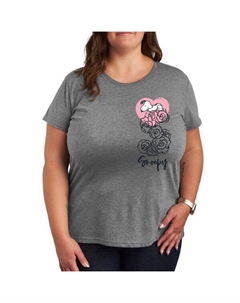 Футболка с принтом Snoopy, розами и арахисом, серый Licensed character