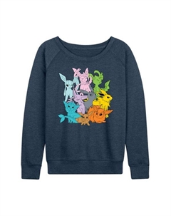 Женская толстовка с длинным рукавом Pokemon Eevolutions из френч-терри, индиго Licensed character