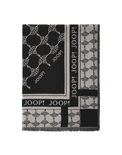 Шарф женский - тканый шарф, василек, логотип, жаккард, биколор, цвет Schwarz One Size Joop