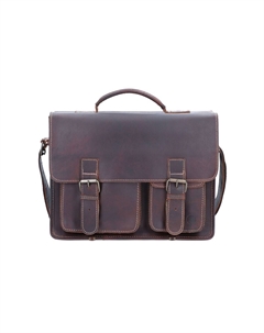 Кожаный портфель 39 см Green Burry, коричневый Green burry