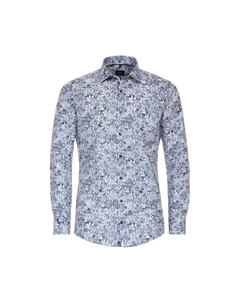 Мужская деловая рубашка с принтом современного кроя, цвет Mittelblau Venti