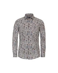 Мужская деловая рубашка с принтом современного кроя, цвет Hellbraun Venti