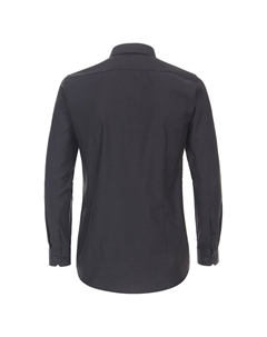 Мужская деловая рубашка с удлиненными рукавами, 72 см, однотонная, облегающая по фигуре, темно-серый Venti