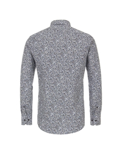 Мужская деловая рубашка с принтом современного кроя, цвет Mittelblau Venti