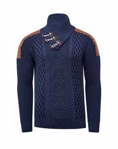 Пуловер с модным вязаным узором, индиго Rusty neal