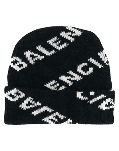 Balenciaga шапка бини с логотипом один размер черный Balenciaga