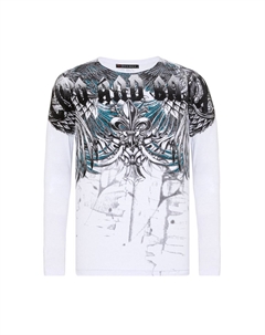 Рубашка с длинными рукавами и крупным принтом, белый Cipo&baxx