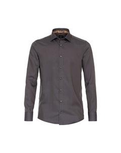 Мужская деловая рубашка однотонного современного кроя, цвет Schlamm Venti