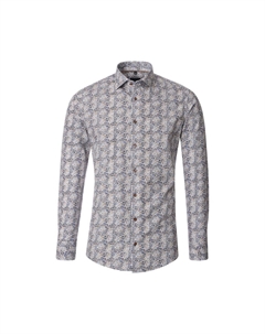 Мужская деловая рубашка с принтом современного кроя, синий Venti