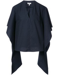 Delpozo приталенная блузка с рукавами с драпировкой 34 синий Delpozo