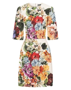 Платье из хлопка и вискозы Dolce&gabbana