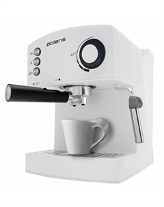Кофеварка рожковая Polaris PCM 1527E Adore Crema, 850 Вт, кофе молотый, 1.5 л, ручной капучинатор, белый