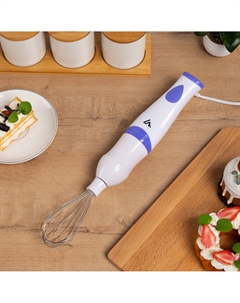 Блендер luazon lbr-24, погружной, 250 вт, 0.6 л, 1 скорость, бело-фиолетовый Luazon home