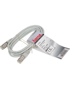 Патч-корд HAMA H-20140 STP, кат.5E, 1.5м, многожильный, серый Hama