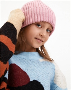 Розовая шапка для девочек Mascotte junior