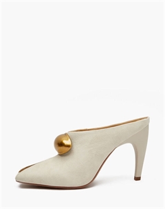 Молочные велюровые женские мюли Mascotte