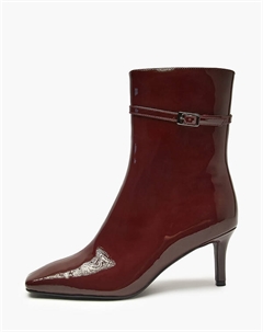 Бордовые женские лакированные ботильоны Mascotte