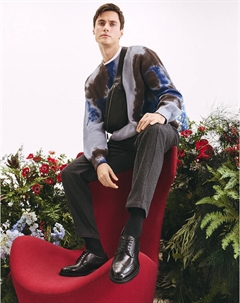 Черные мужские броги из кожи Mascotte