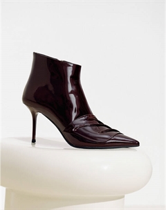 Бордовые женские лакированные ботильоны Mascotte