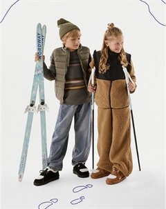 Черно-белые детские угги Mascotte junior