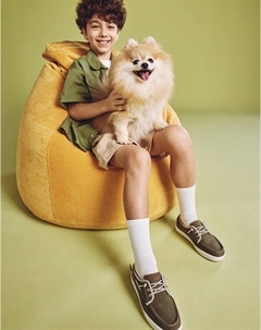 Оливковые топ-сайдеры для мальчиков Mascotte junior