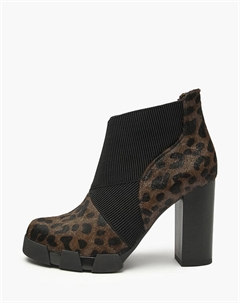 Коричневые женские ботильоны с леопардовым принтом Mascotte